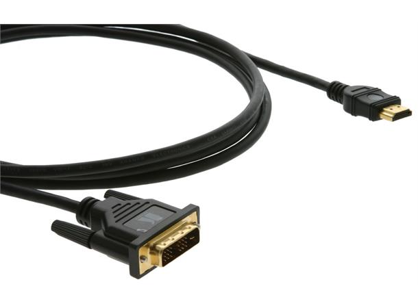 Kramer HDMI-DVI Kabel -  0,9 m HDMI - DVI-D 1080p Sort 